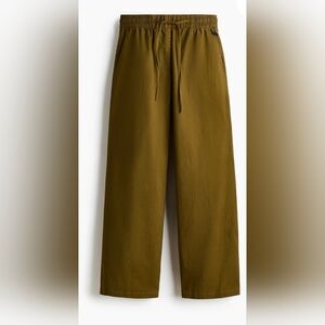 H&M Olive Green Cotton Drawstring Pants